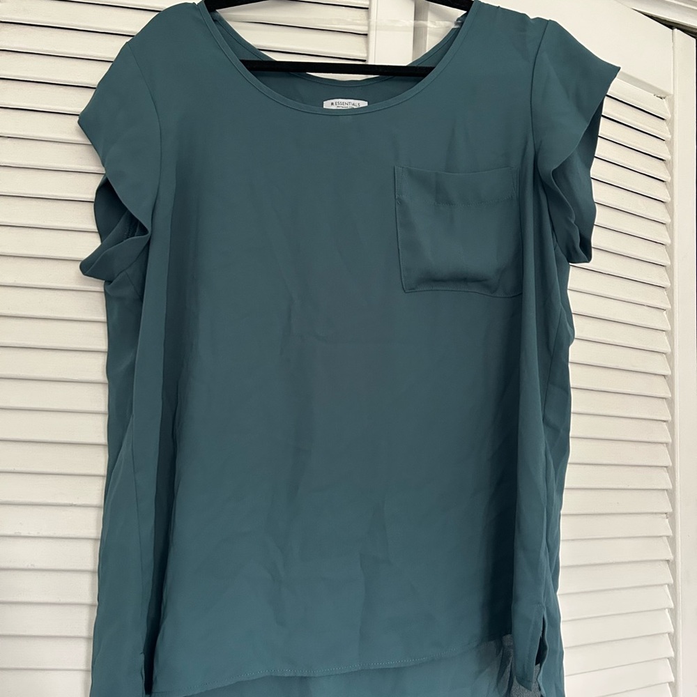 Essentials Teal Blouse with Pocket